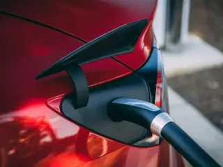 red car charging