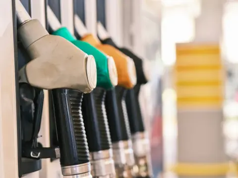 four coloured fuel pump