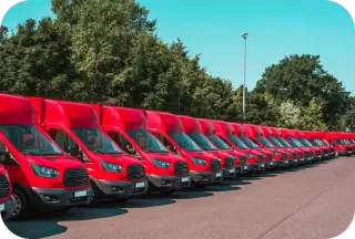 row of red vans