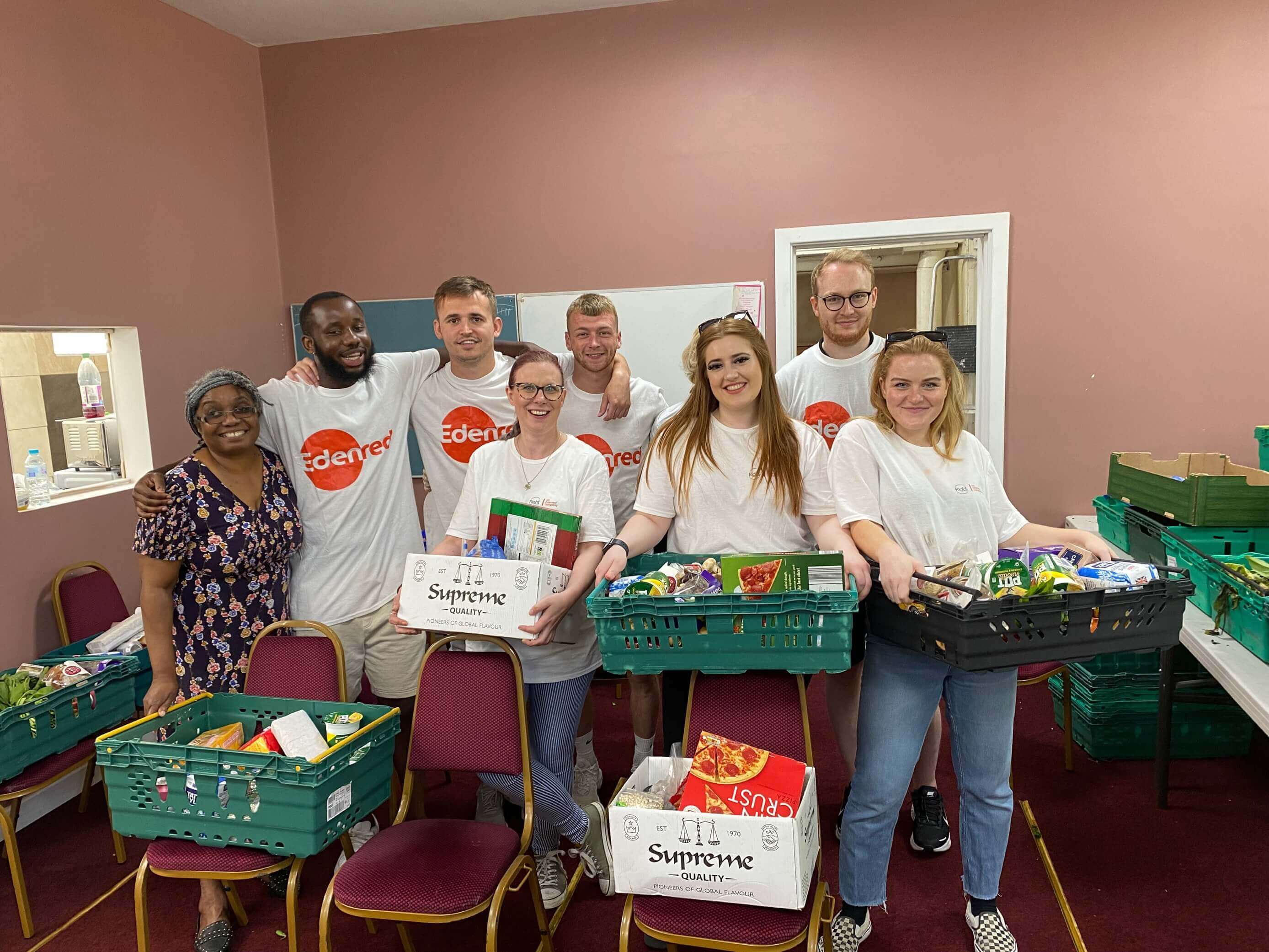 RFC team donating to the foodbank