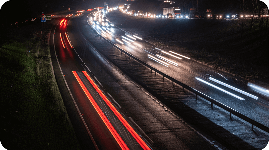 Time lapse photo of a motorway