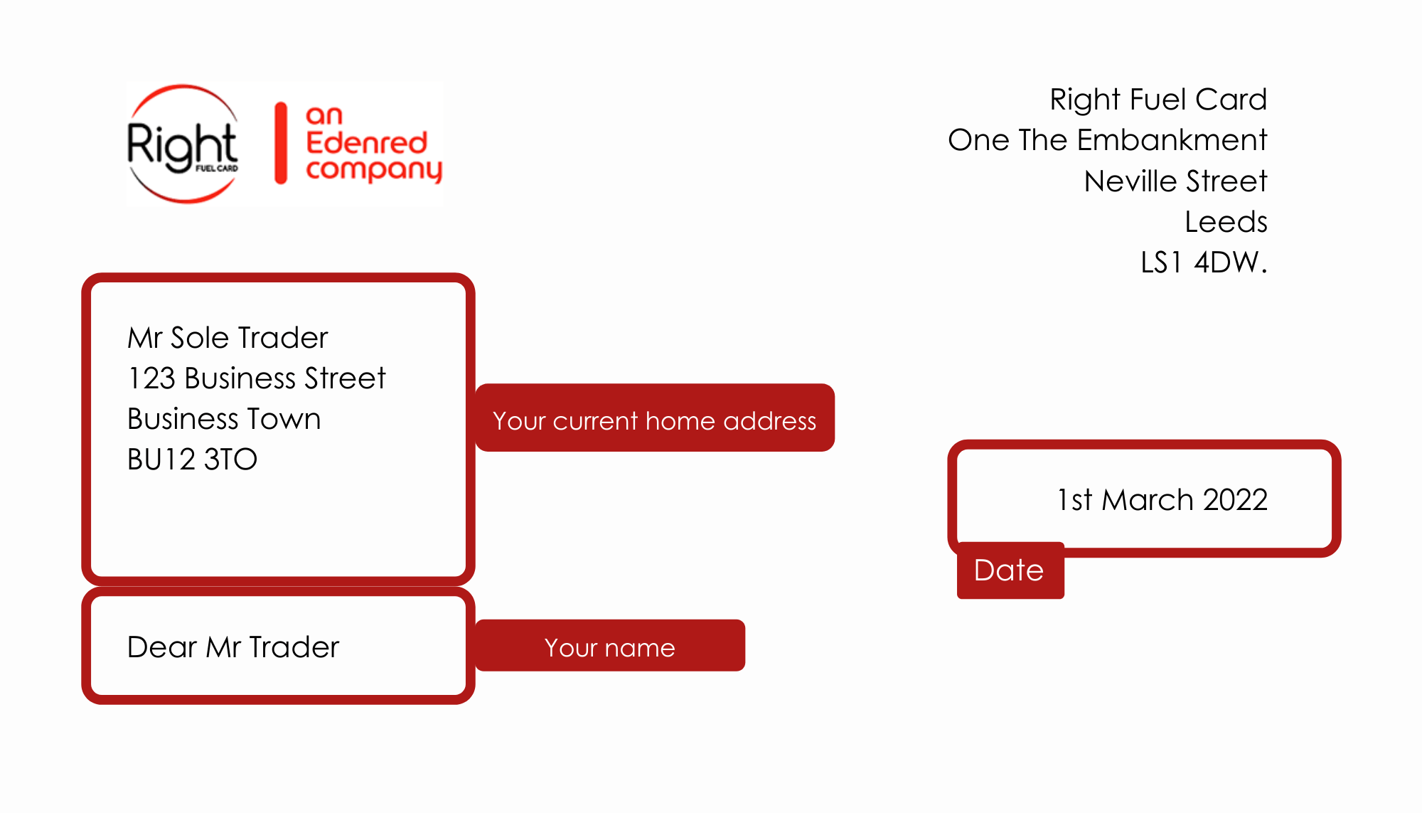 Example of proof of address for sole traders