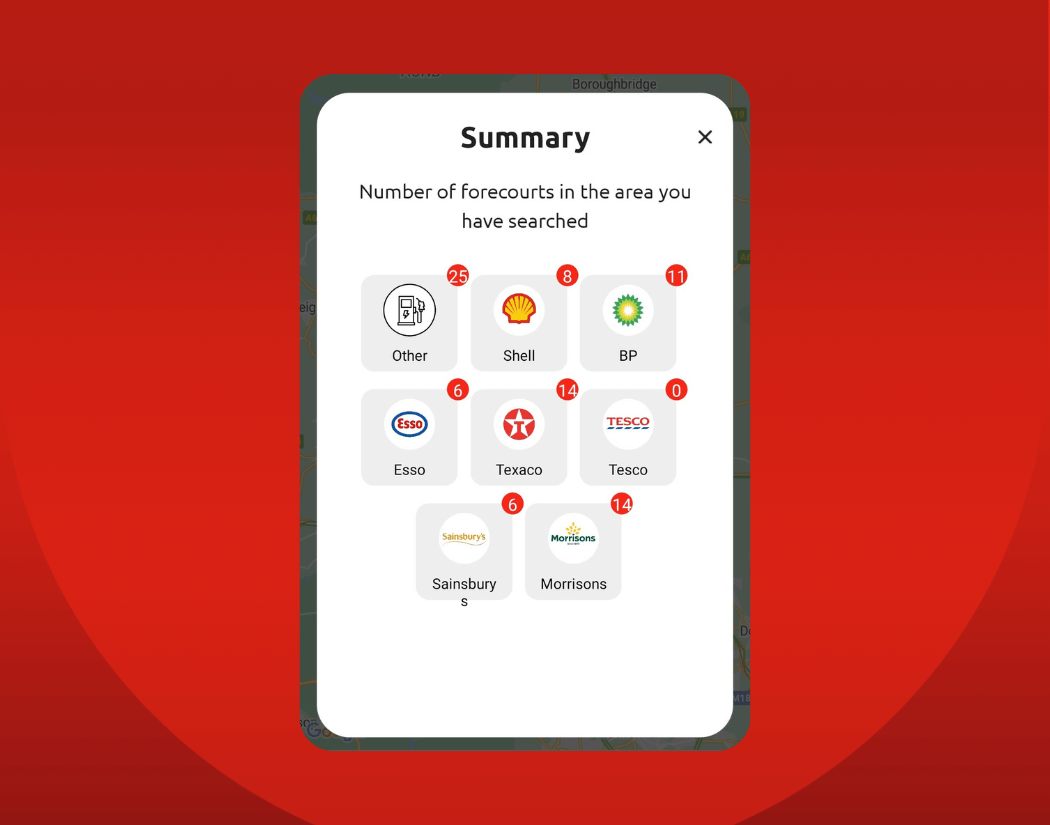 Phone showing site locator summary