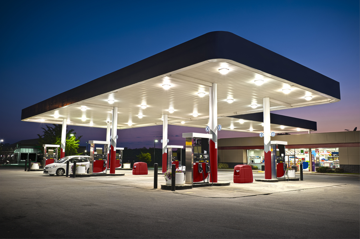 Fuel station at night